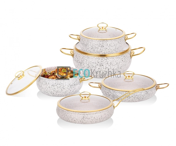 Набір каструль Edenberg 10 предметів з мармуровим антипр ...