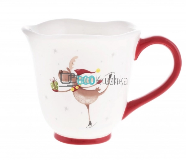 УЦІНКА КРУЖКА КЕРАМІЧНА "ОЛЕНЬ НА ЛИЖАХ", 470 МЛ УЦІНКА КРУЖКА КЕРАМІЧНА "ОЛЕНЬ НА ЛИЖАХ", 470 МЛ