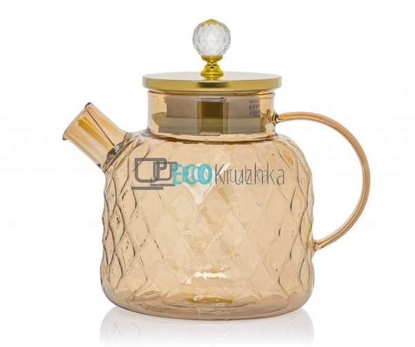 УЦІНКА ЧАЙНИК 1500 МЛ ДЛЯ ЗАВАРЮВАННЯ СКЛЯНИЙ БУРШТИНОВИ ...