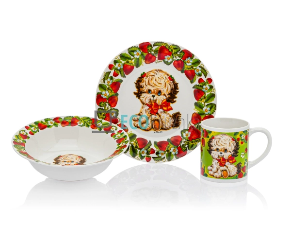 Дитячий фарфоровий посуд: набір з 3 предметів Цуценя CS1 ... Дитячий фарфоровий посуд: набір з 3 предметів Цуценя CS1 ...