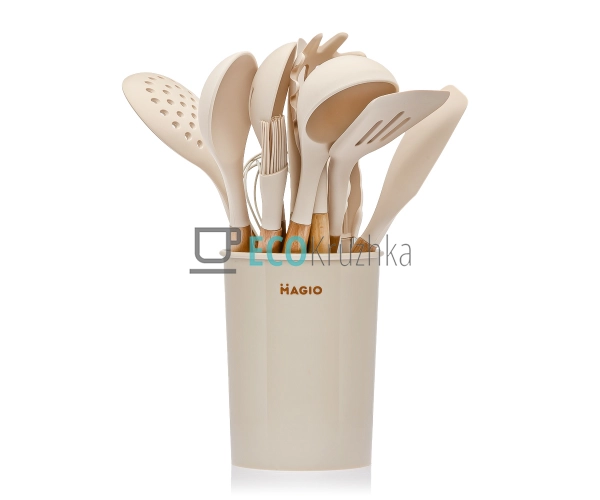 Набір кухонного приладдя 11 предметів з силікон бамбуков ... Набір кухонного приладдя 11 предметів з силікон бамбуков ...