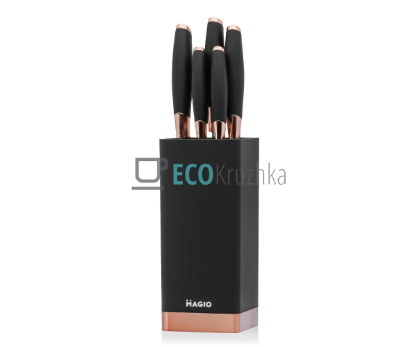 Набір кухонних ножів MAGIO MG-1092 з підставкою, 6 предм ... Набір кухонних ножів MAGIO MG-1092 з підставкою, 6 предм ...