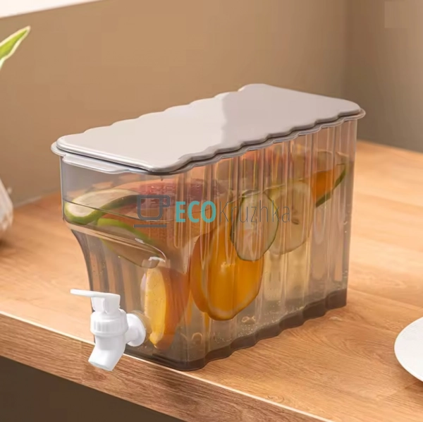 Лимонадник з краном для напоїв, 3 літра Пластиковий Сіри ... Лимонадник з краном для напоїв, 3 літра Пластиковий Сіри ...