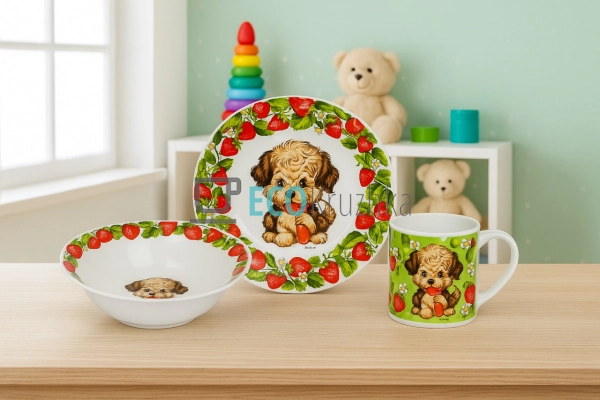 Дитячий фарфоровий посуд: набір з 3 предметів Цуценя CS1 ... Дитячий фарфоровий посуд: набір з 3 предметів Цуценя CS1 ...