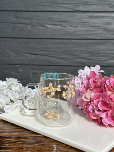 Скляна чашка з подвійними стінками 320 мл з морськими му ... Скляна чашка з подвійними стінками 320 мл з морськими му ...