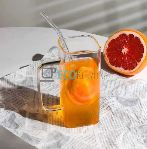 Еко стакан 400 мл з трубочкою та бамбуковою кришкою – ба ...