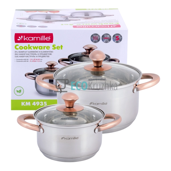 Набір каструль з нержавіючої сталі 4 предмети (1,5л, 3л) ... Набір каструль з нержавіючої сталі 4 предмети (1,5л, 3л) ...