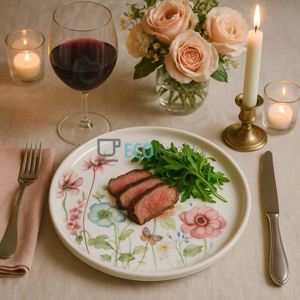 Десертна порцелянова тарілка з квітковим візерунком Flow ... Десертна порцелянова тарілка з квітковим візерунком Flow ...