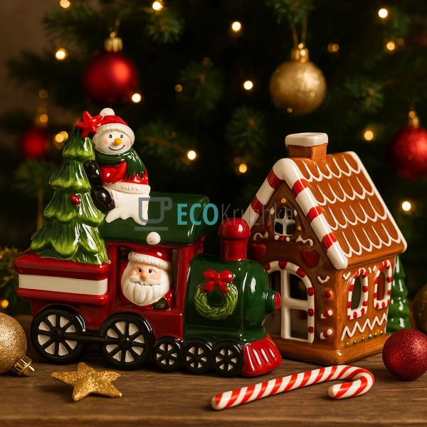 Новорічний керамічний свічник «Пряниковий будиночок» для ... Новорічний керамічний свічник «Пряниковий будиночок» для ...