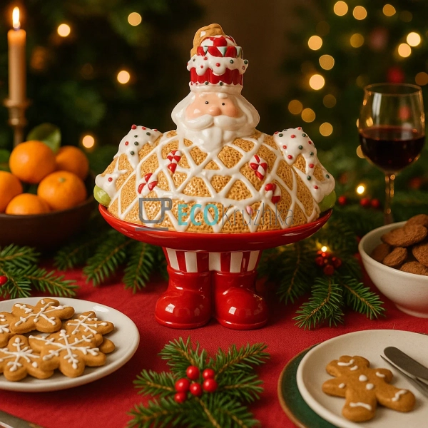 Новорічна керамічна цукерниця з кришкою "Пряниковий солд ...