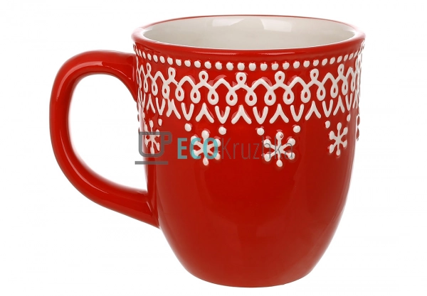 Керамічний кухоль "Сніжинка" 450 мл червоний — новорічна ... Керамічний кухоль "Сніжинка" 450 мл червоний — новорічна ...