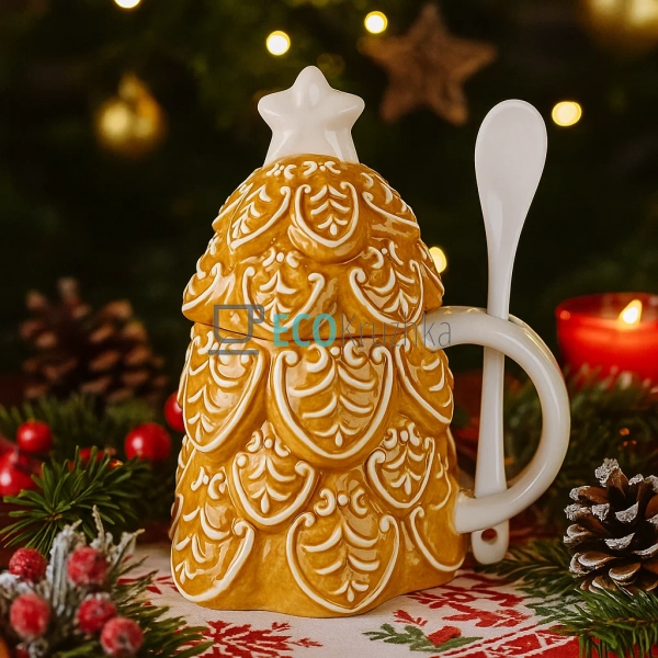 Керамічна новорічна кружка з ...