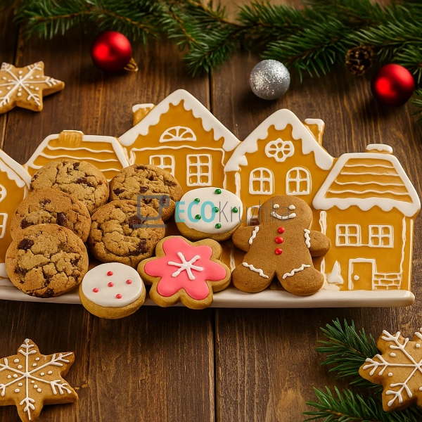 Керамічне сервірувальне блюдо Пряникове місто 33×18 см – ...