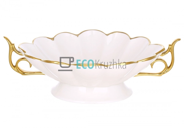 Порцелянова фруктівниця з золотим декором 31.5 см — свят ... Порцелянова фруктівниця з золотим декором 31.5 см — свят ...