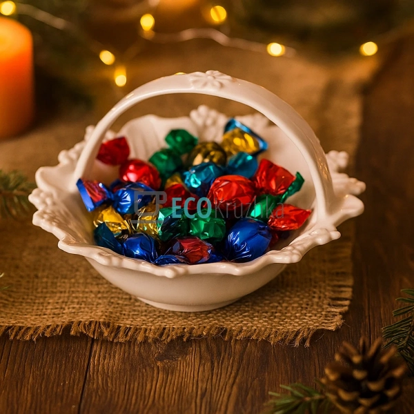 Цукерниця порцелянова Flower 15 см — біла бонбон’єрка Bo ...