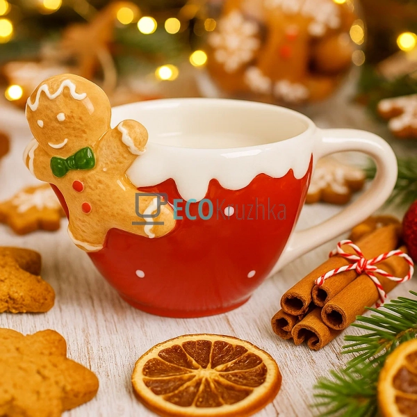 Керамічний кухоль “Пряниковий чоловічок” 160 мл – новорі ...