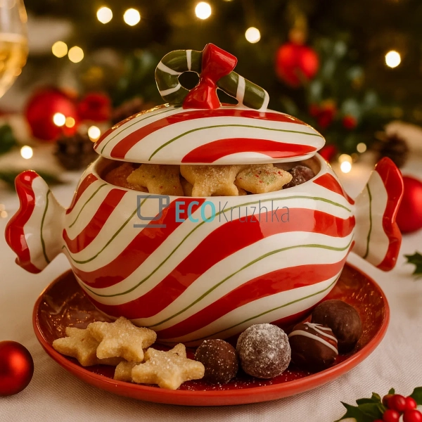 Керамічна банка для солодощів “Candy” 860 мл – новорічна ...