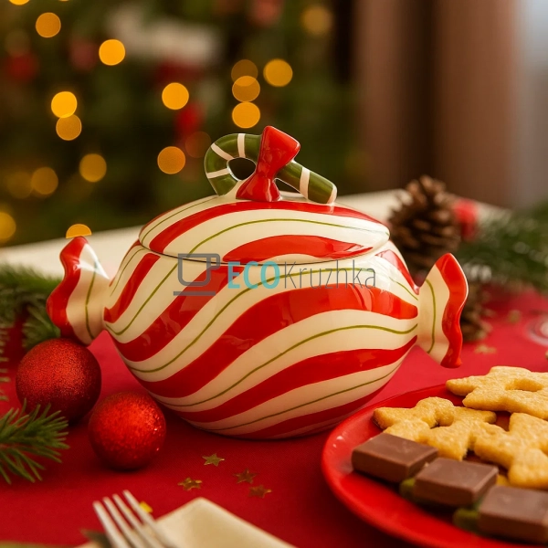 Керамічна банка для солодощів “Candy” 860 мл – новорічна ...