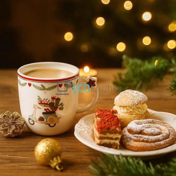 Новорічна кружка порцелянова Happy Holidays 360 мл – свя ...