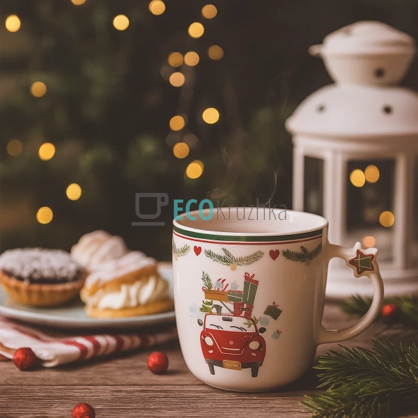 Новорічна кружка порцелянова Happy Holidays 360 мл – свя ...