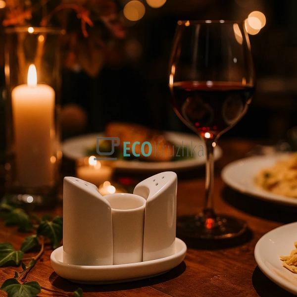 Набір для спецій: сільничка, перечниця та ємність для зу ...