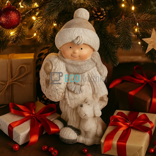 Різдвяна фігурка Хлопчик із собачкою 40.5 см — декоратив ... Різдвяна фігурка Хлопчик із собачкою 40.5 см — декоратив ...