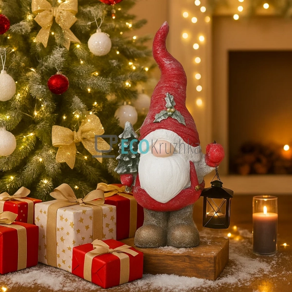Різдвяна фігурка Гном із ліхтариком 51.5 см — новорічна ... Різдвяна фігурка Гном із ліхтариком 51.5 см — новорічна ...