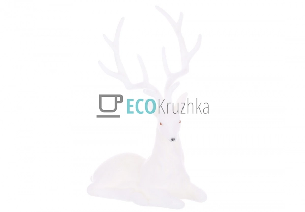 Новорічна фігура білого оленя 20.5 см з флоковим покритт ... Новорічна фігура білого оленя 20.5 см з флоковим покритт ...