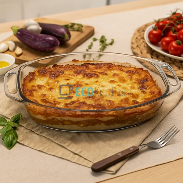 Деко овальне з ручками жароміцне скло 3.2 л Marinex EK6663