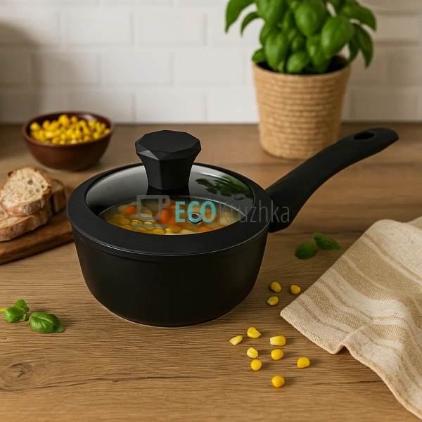 Ківш з алмазним покриттям та скляною кришкою, 1,5 л (18x ...