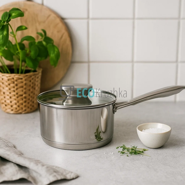 Ківш з кришкою нержавіючий Maesrto (MR-3521-16S)