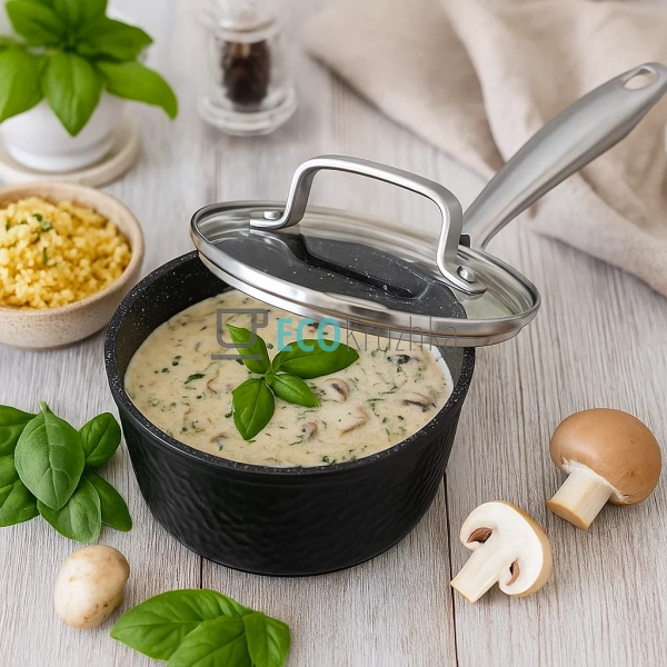 Ківш 1.5л, з кришкою, литий алюміній Edenberg EB-3673