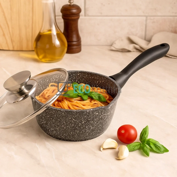 Ківш 1.9л, з кришкою, литий алюміній Сірий Edenberg EB-8 ...