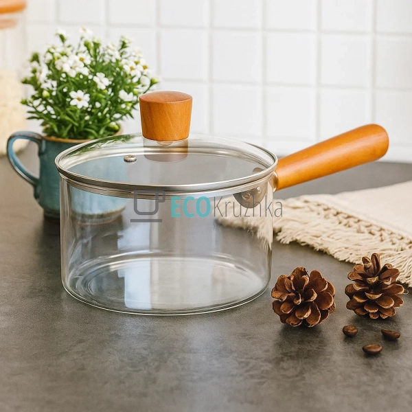 Ківш скляний із жароміцного скла 2.8 л Edenberg EB-19001