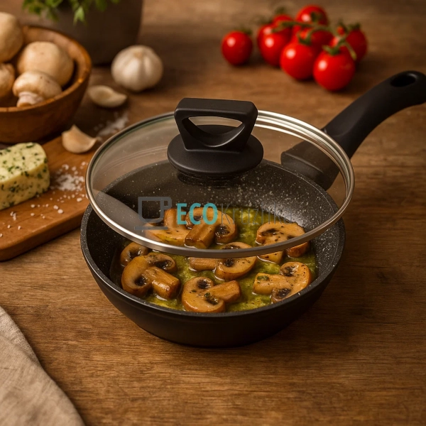 Сковорода 20 см (1.1 л) з кришкою та мармуровим покриття ... Сковорода 20 см (1.1 л) з кришкою та мармуровим покриття ...