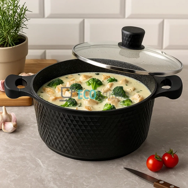 Казан 6л Литий алюмінй - із кришкою  Edenberg EK16203