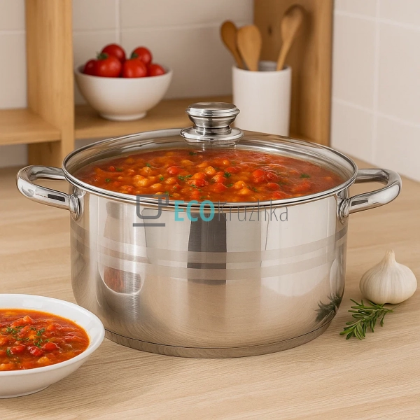 Каструля нержавіюча 27.6 л професійна з кришкою Edenberg EB-3025 Каструля нержавіюча 27.6 л професійна з кришкою Edenberg EB-3025