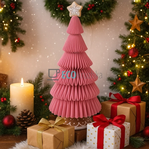 Рожева ялинка-пряник з флоком 48 см – новорічна декорати ... Рожева ялинка-пряник з флоком 48 см – новорічна декорати ...