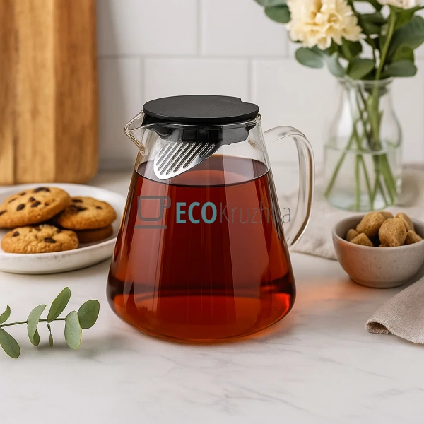 Чайник для заварювання скляний 1300 мл Прозорий Edenberg EB-19044