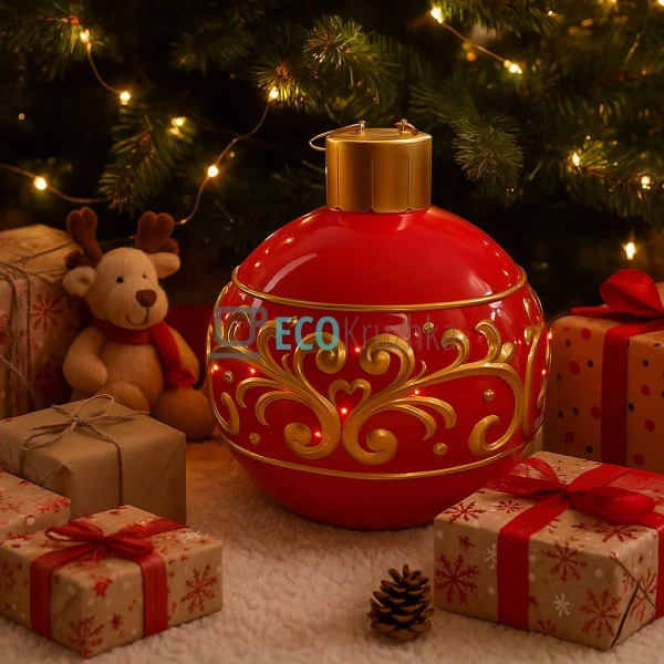 Велика ялинкова куля 64 см з LED-підсвічуванням – червон ... Велика ялинкова куля 64 см з LED-підсвічуванням – червон ...