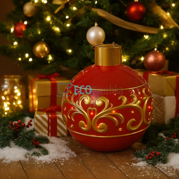 Велика ялинкова куля 64 см з LED-підсвічуванням – червон ... Велика ялинкова куля 64 см з LED-підсвічуванням – червон ...