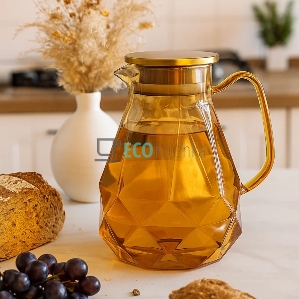Глечик для води, лимонаду, молока 1.8л Золото (R92766) Глечик для води, лимонаду, молока 1.8л Золото (R92766)