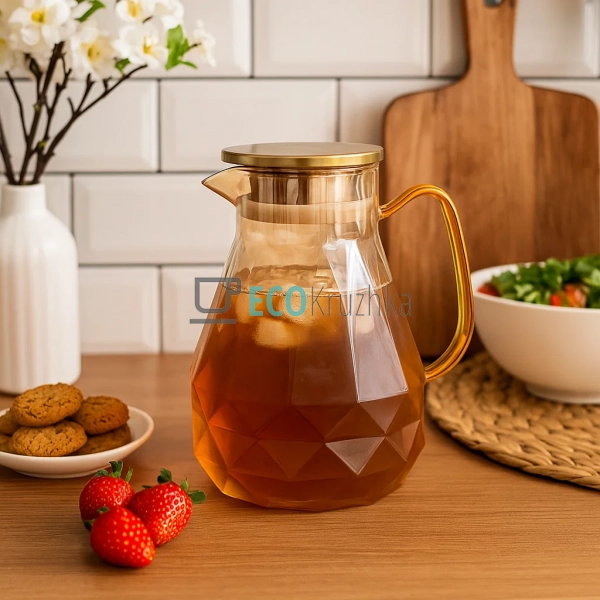 Глечик для води, лимонаду, молока 1.8л Золото (R92766) Глечик для води, лимонаду, молока 1.8л Золото (R92766)