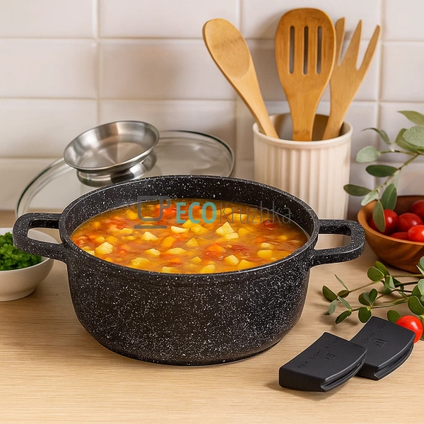 Каструля-казан 5.6 л Edenberg з гранітним покриттям та с ...