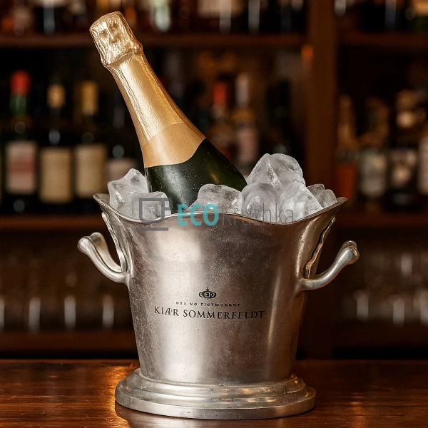 Відерце для льоду з ручками 25 см сріблясте — відро для  ...