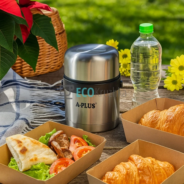 Термос харчової обідній для супу 500 мл з нержавіючої ст ...