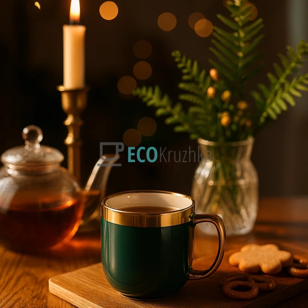 Набір (6 шт) порцелянових чашок 320мл "Золота лінія" на  ... Набір (6 шт) порцелянових чашок 320мл "Золота лінія" на  ...