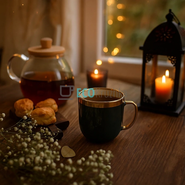 Набір (4 шт) порцелянових чашок 320мл "Золота лінія" на  ... Набір (4 шт) порцелянових чашок 320мл "Золота лінія" на  ...