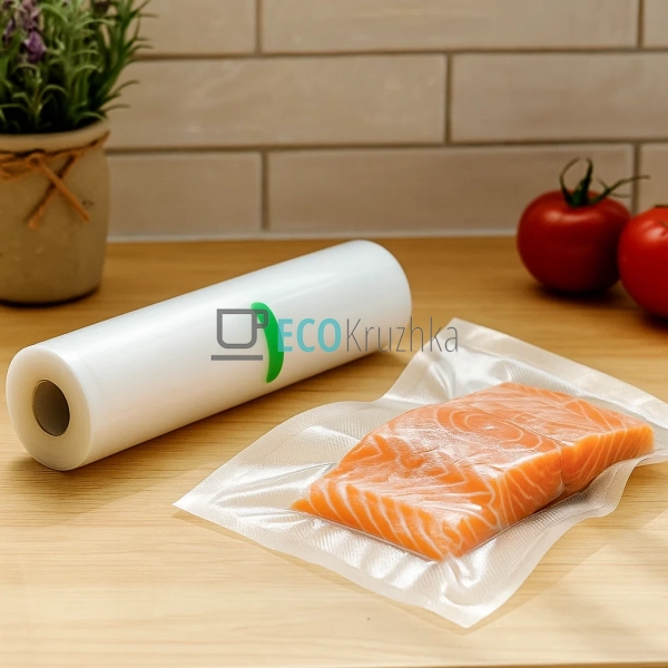 Вакуумні пакети для зберігання 25×500 см, харчова плівка ... Вакуумні пакети для зберігання 25×500 см, харчова плівка ...