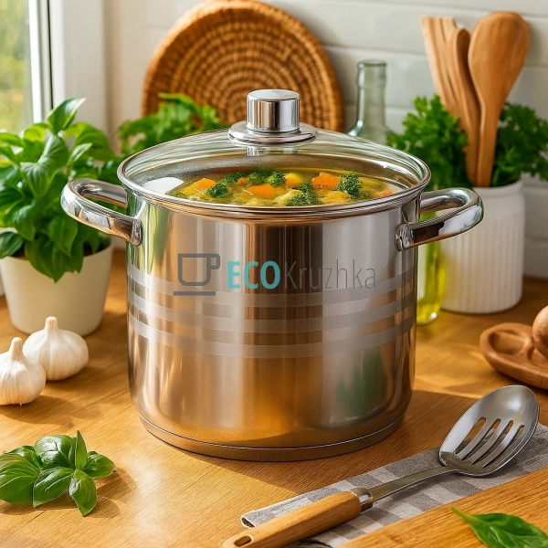 Каструля нержавіюча 12л професійна з кришкою Edenberg EB ... Каструля нержавіюча 12л професійна з кришкою Edenberg EB ...